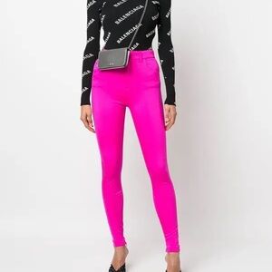 Balenciaga stretching pants in lipstick pink, luxury designer,